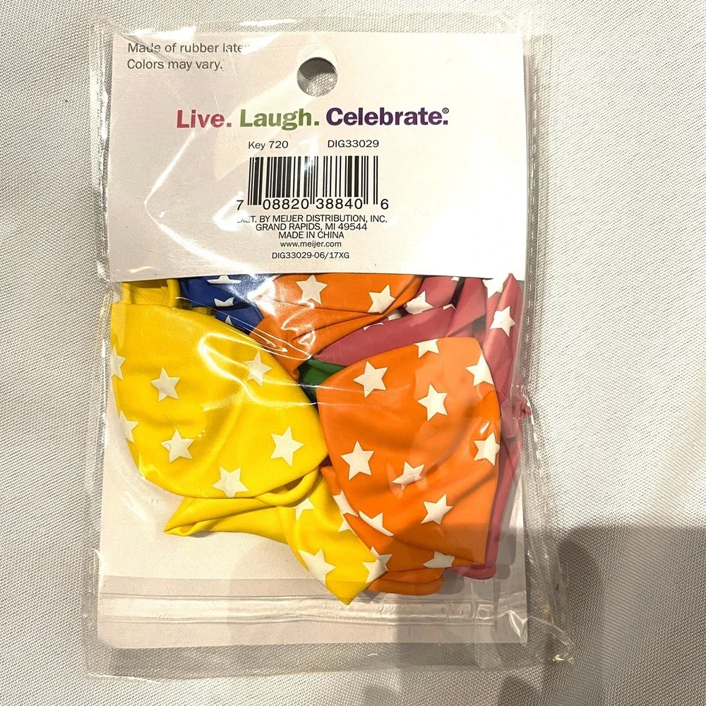 10‎ count star party balloons multicolor 12 inch